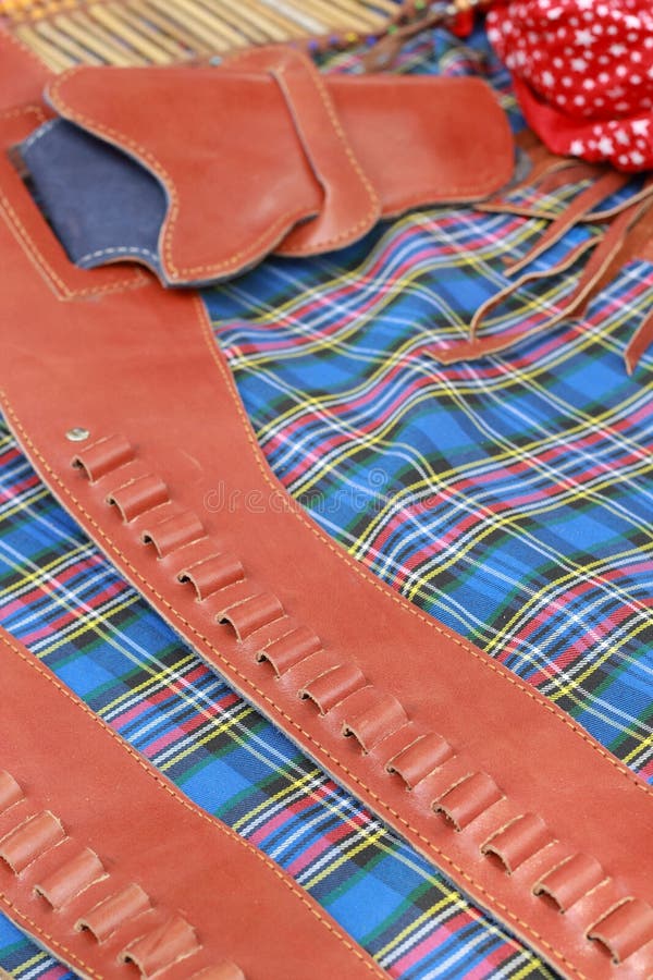 Belt with Buckle and Holster the Gun and Ammo. Stock Photo Image of