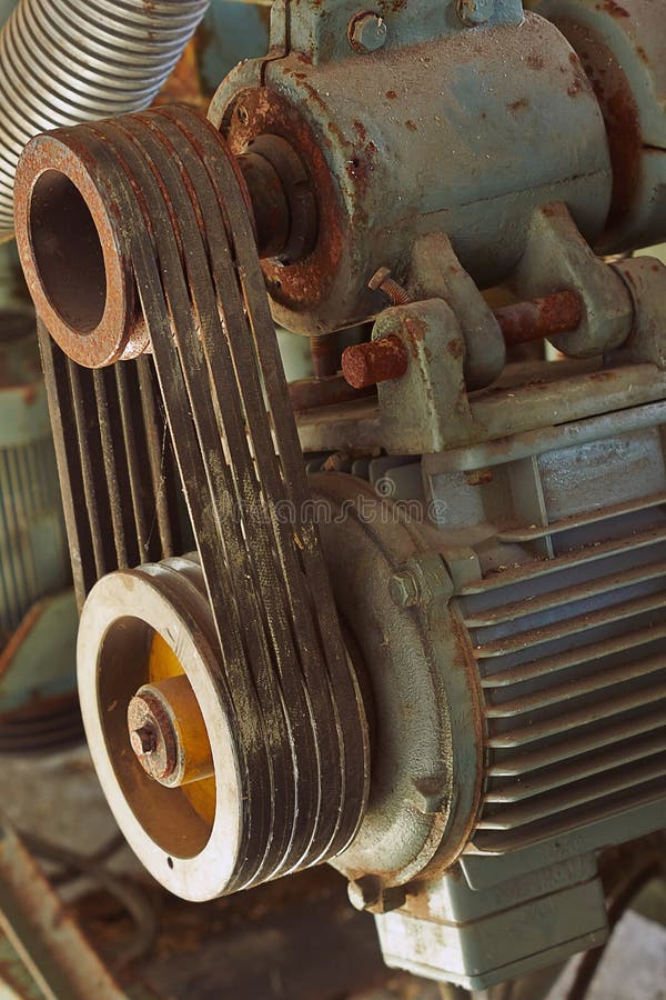 Belt transmission. stock photo. Image of complexity, motor 75564220
