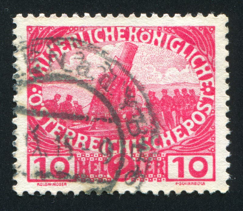 AUSTRIA - CIRCA 1915: stamp printed by Austria, shows Siege gun, circa 1915. AUSTRIA - CIRCA 1915: stamp printed by Austria, shows Siege gun, circa 1915