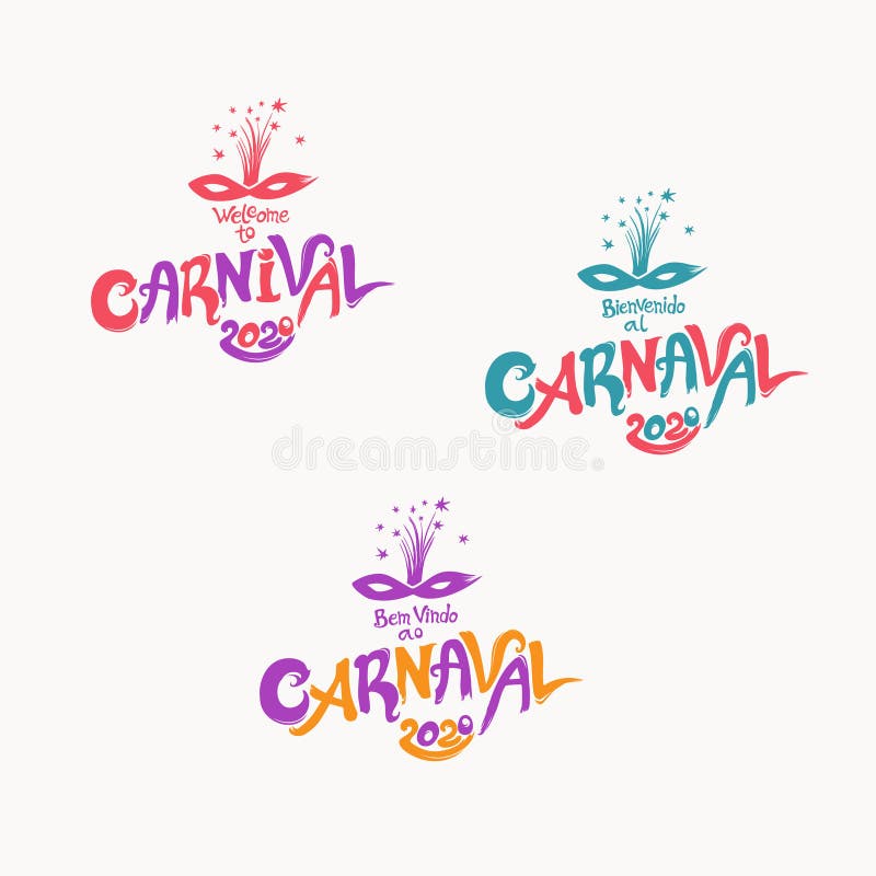 Vetores de Bienvenido Al Carnaval 2019 Logo Em Espanhol Traduzido