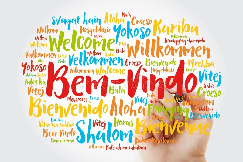 BemVindo in Portuguese Word Cloud with Marker in Different