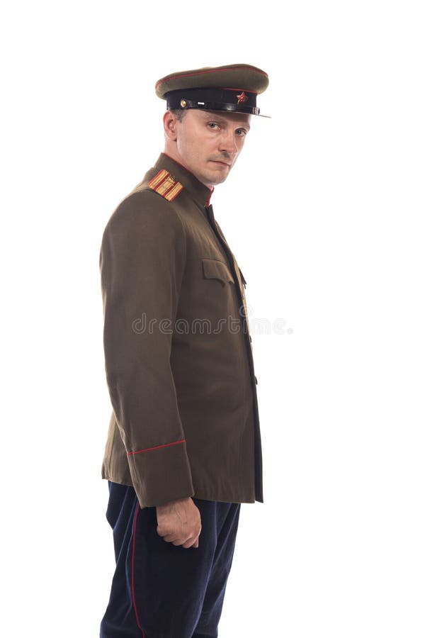 Bemannen Sie Schauspieler in Form einer Offizierkapitän People ` s Intendantur von inneren Angelegenheiten von Russland vom Zeitr lizenzfreie stockbilder Bemannen Sie Schauspieler in Form einer Offizierkapitän People ` s Intendantur von inneren Angelegenheiten von Russland vom Zeitr lizenzfreie stockbilder
