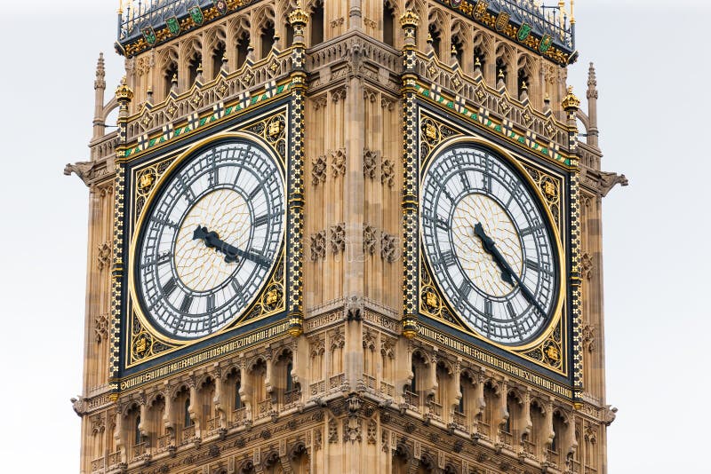 Ben Clock Faces Grande, Londres, Inglaterra Foto de archivo Imagen de reloj, torre 105630406