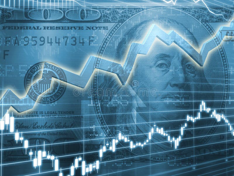 Ben Franklin with Stock Market Graph royalty free illustration