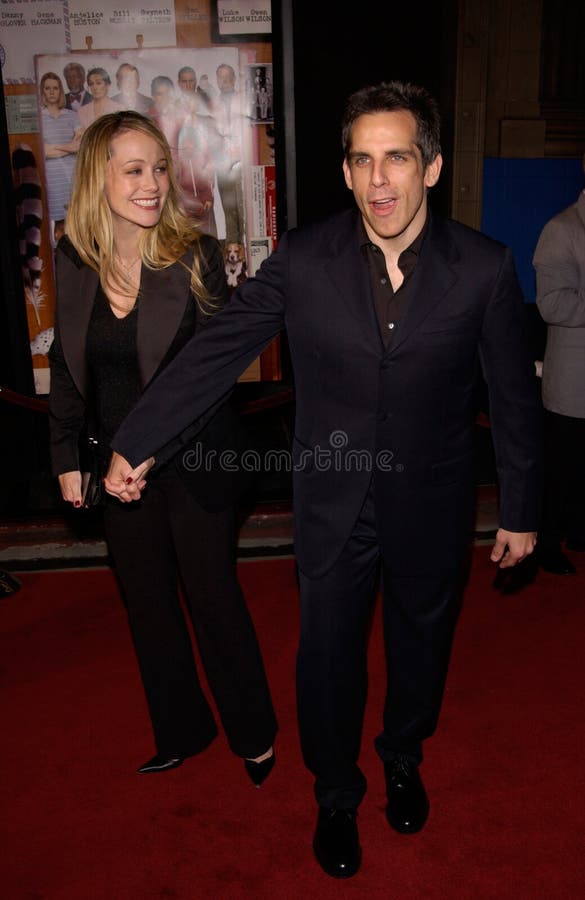 Actor BEN STILLER & wife CHRISTINE TAYLOR at the Hollywood premiere of his new movie The Royal Tenenbaums. 06DEC2001. Paul Smith/Featureflash. Actor BEN STILLER & wife CHRISTINE TAYLOR at the Hollywood premiere of his new movie The Royal Tenenbaums. 06DEC2001. Paul Smith/Featureflash