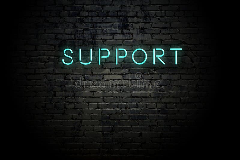 Benadrukte bakstenen wand met steun voor het opnemen van de neon stock illustratie Benadrukte bakstenen wand met steun voor het opnemen van de neon stock illustratie