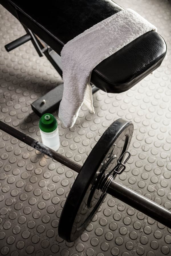 Bench and barbell stock photo. Image of heavy, floor 66930062
