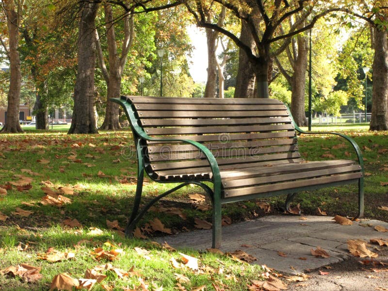 Bench Carlton Gardens, Melbourne, Australia Stock Photo Image of
