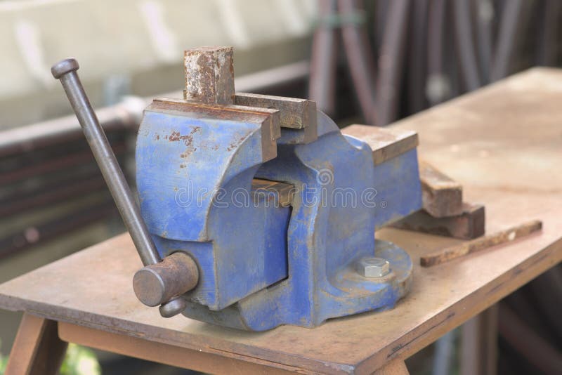 Bench vise stock photo. Image of retro, gripping, rusty 45550098