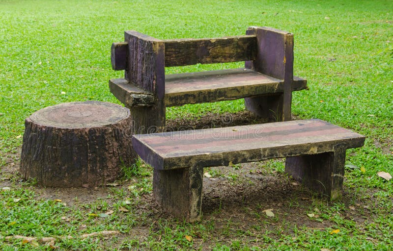 Benches Set in Beautiful Green Park Stock Photo Image of path, green
