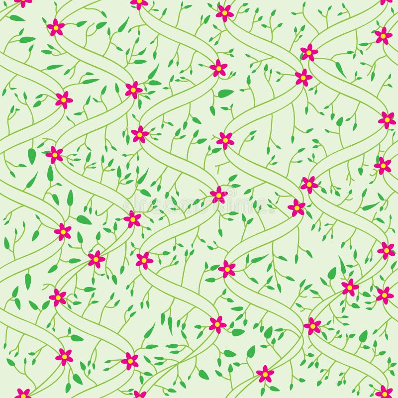Bend Field Flowers Leaves Seamless Pattern_eps