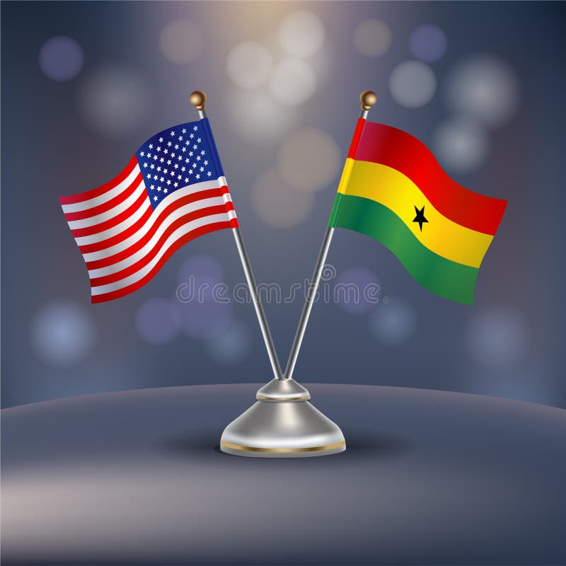 United States VS Ghana flag Relation royalty free illustration