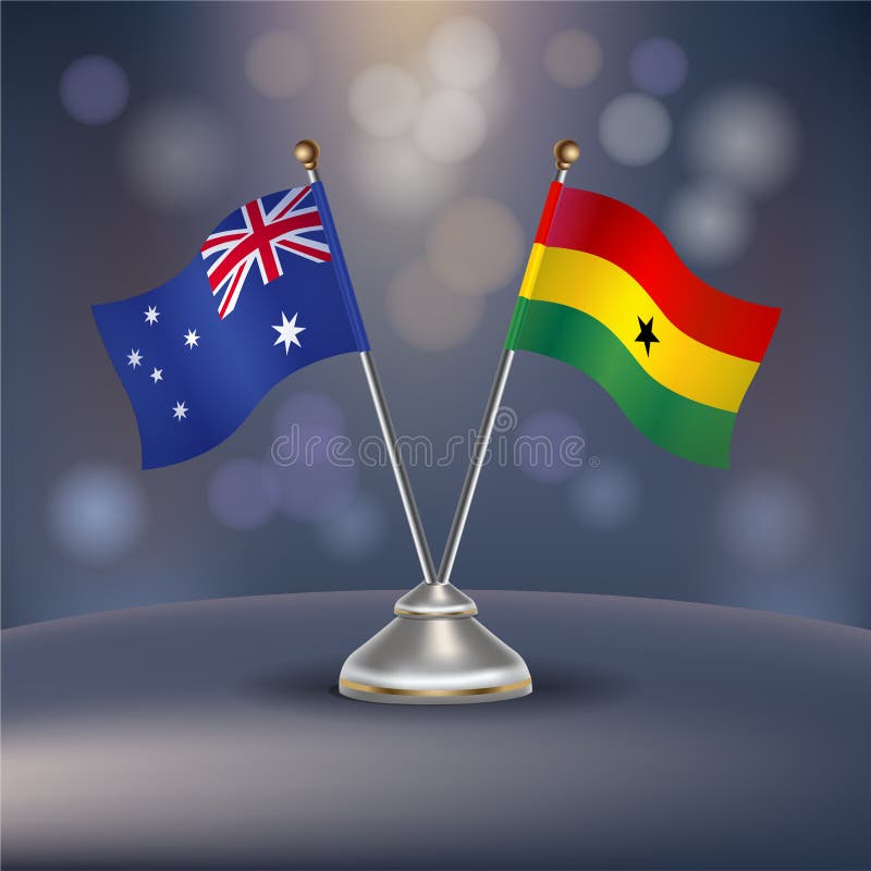 Australia and Ghana flag Relation stock illustration