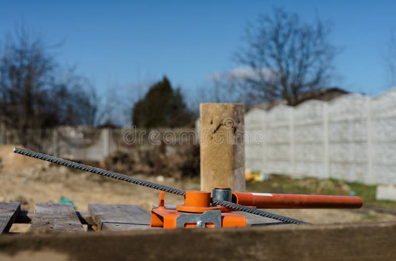 Bending Reinforcement Metal Rebar Stock Image Image of site, builder
