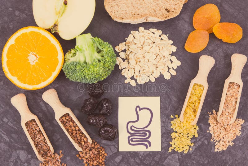 Beneficial Eating for Digestive System. Healthy Ingredients As Source