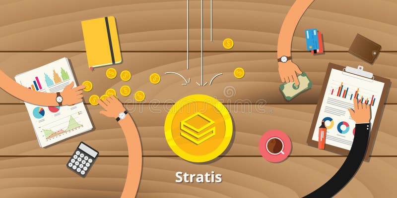 Beneficio crypto de la moneda de la inversión empresarial de Stratis stock de ilustración Beneficio crypto de la moneda de la inversión empresarial de Stratis stock de ilustración