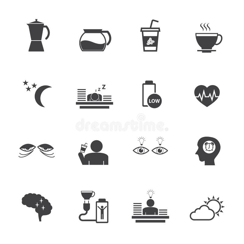 Benefit of Coffee. Health Effects of Caffeine Stock Vector Illustration of icon, beverage