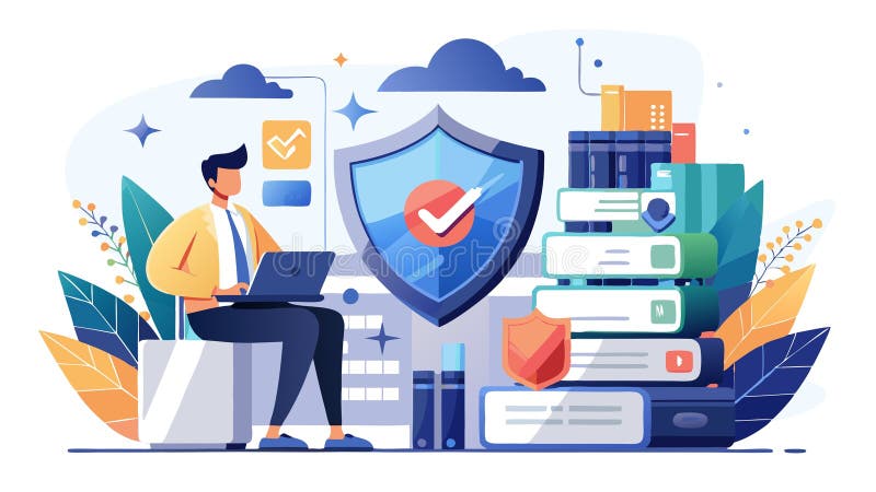 Benefit from enhanced data security and protection with our robust database management systems and expert security protocols royalty free illustration