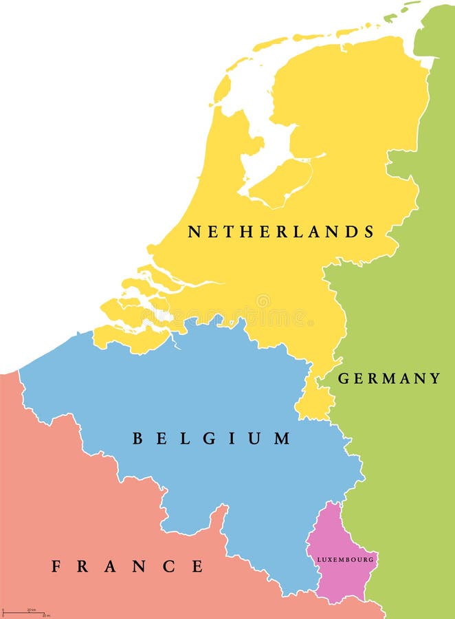 flexibel Aardbei Opera Benelux, Belgium, Netherlands and Luxembourg, Single States, Political Map  Stock Vector - Illustration of benelux, labeling: 175418857