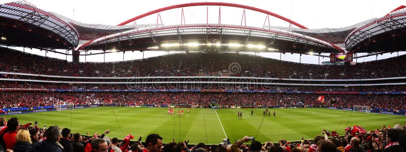 13th April 2016, Estadio da Luz &#x28;or Light Stadium&#x29; - portuguese team Sport Lisboa e Benfica and german club FC Bayern Munchen or Bayern Munich played for Champions League quarter-final second leg. Although the match ended with a tie, 2 goals for each side, it was the powerful german team, coached by Pepe Guardiola, that made it to the Semi-finals of the most important european teams competition. This is the fifth Champions League semi in a row for the germans. The portuguese team symbol is an Eagle. 13th April 2016, Estadio da Luz &#x28;or Light Stadium&#x29; - portuguese team Sport Lisboa e Benfica and german club FC Bayern Munchen or Bayern Munich played for Champions League quarter-final second leg. Although the match ended with a tie, 2 goals for each side, it was the powerful german team, coached by Pepe Guardiola, that made it to the Semi-finals of the most important european teams competition. This is the fifth Champions League semi in a row for the germans. The portuguese team symbol is an Eagle.