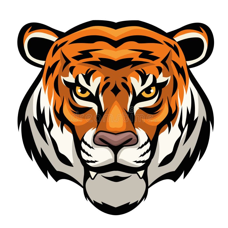 Bengal tiger front head stock vector. Illustration of bengal - 239746226