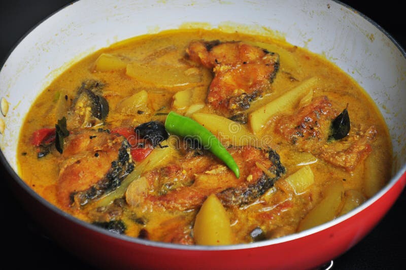 Bengali Fish Curry with Potato and Turmeric Stock Photo Image of