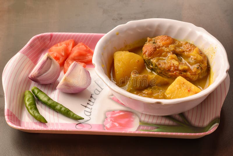 Bengali Indian dish Shol Macher Jhaal or Shol Fish Curry stock photo Bengali Indian dish Shol Macher Jhaal or Shol Fish Curry stock photo