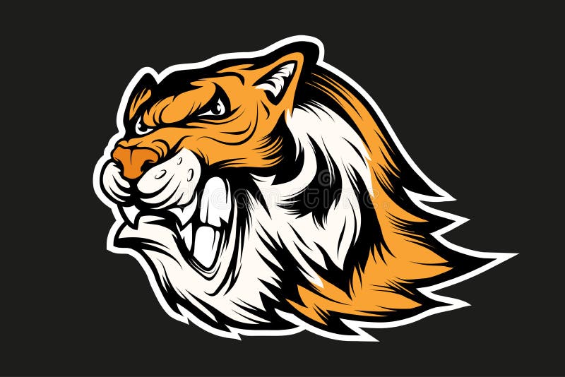Bengalia tygrys bawi się maskotka logo Tygrysia maskotka Gniewna tygrysia twarz ilustracji Bengalia tygrys bawi się maskotka logo Tygrysia maskotka Gniewna tygrysia twarz ilustracji