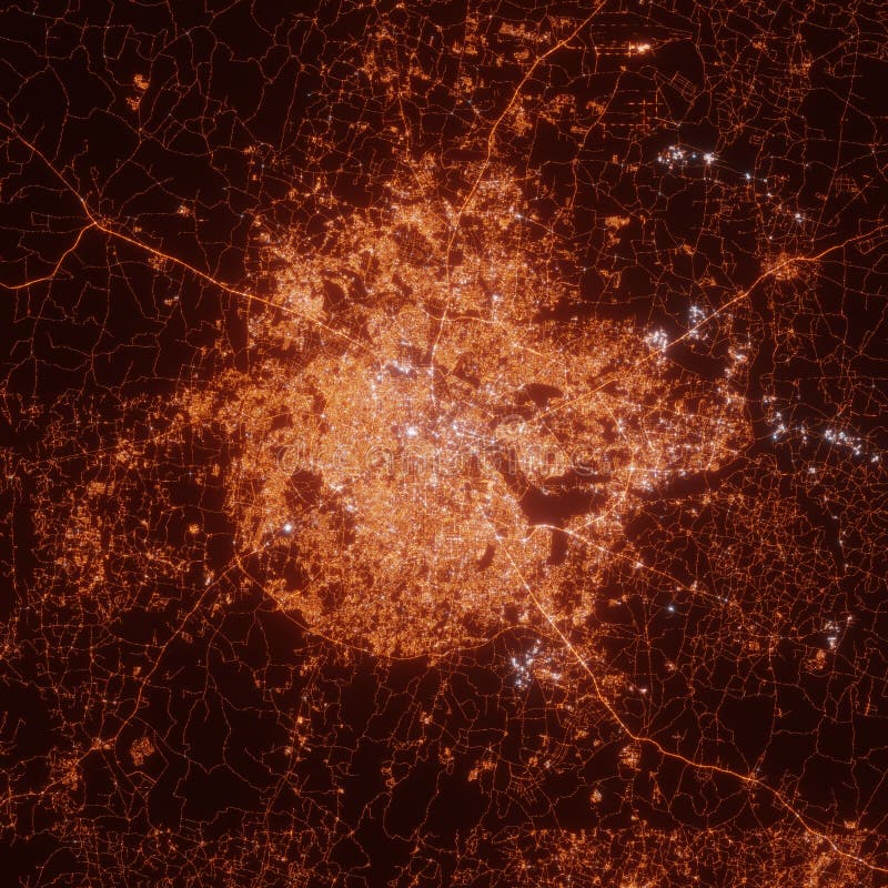 Bengaluru City Lights Map Top View From Space Aerial View On Night bengaluru-city-lights-map-top-view-from-space-aerial-view-on-night