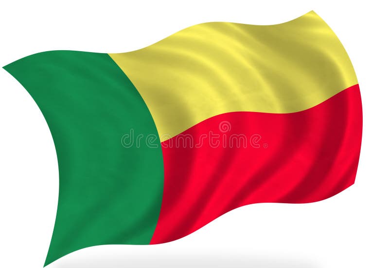 Benin flagga vektor illustrationer