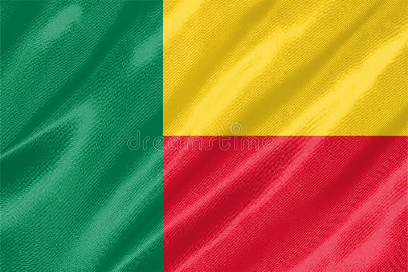 Benin flagga stock illustrationer