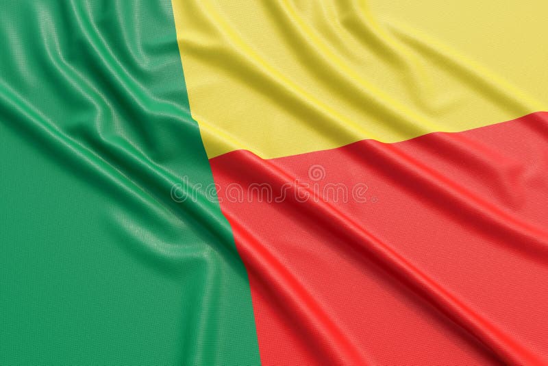 Benin flagga royaltyfri illustrationer