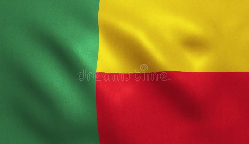 Benin flagga stock illustrationer