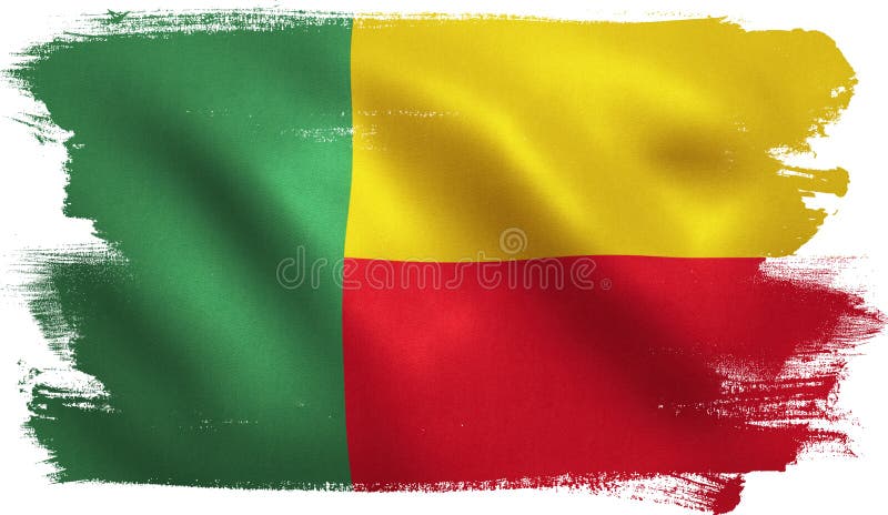 Benin flagga vektor illustrationer