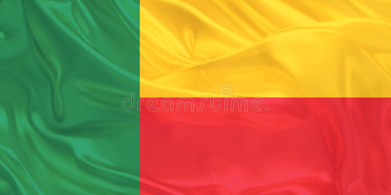 Benin-flagga Wind Waking Close Up stock illustrationer