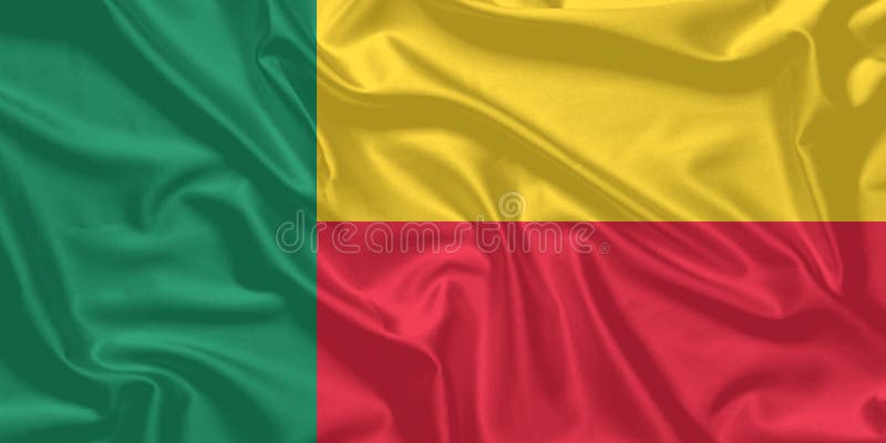 Benin-flagga Wind Waking Close Up stock illustrationer
