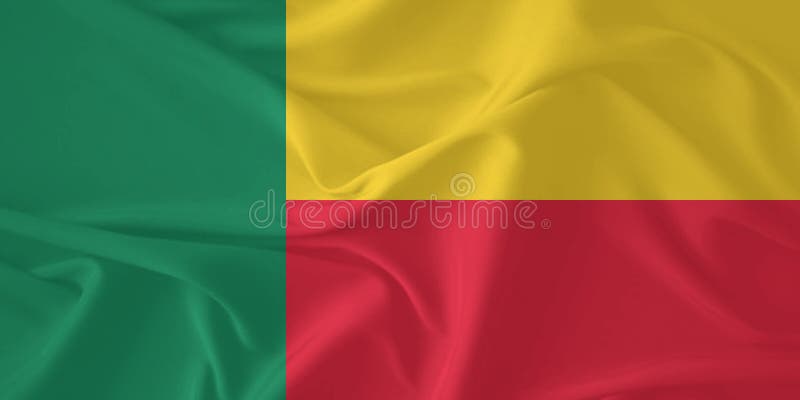 Benin-flagga Wind Waking Close Up stock illustrationer
