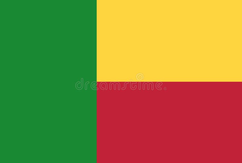 Benin flaggavektor Illustration av den Benin flaggan royaltyfri illustrationer