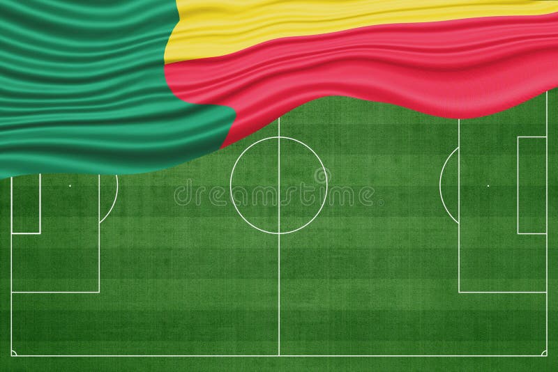 Beninflagga på fotbollsfält royaltyfri illustrationer