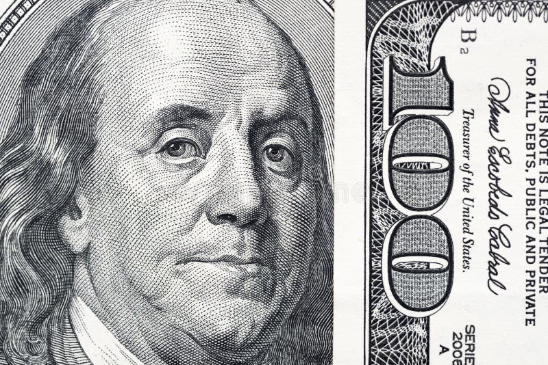 Benjamin Franklin`s eyes from a hundred-dollar bill. The eyes of Benjamin Franklin on the hundred dollar banknote, backgrounds