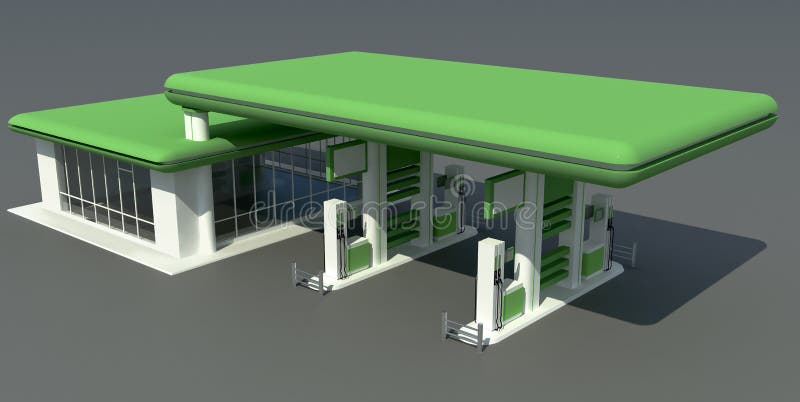 green gas station 3d. green gas station 3d