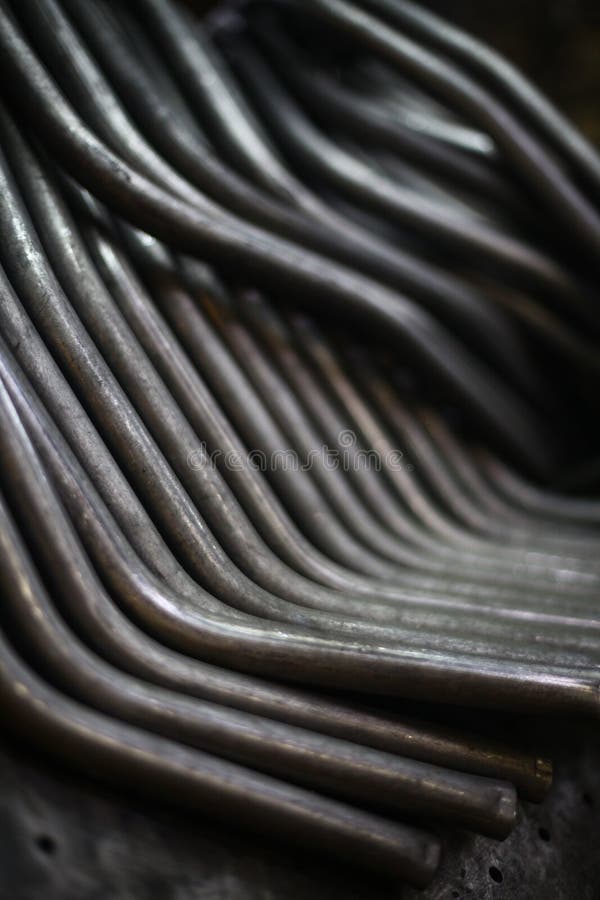Bent metal bars stock image. Image of material, rough 64129099