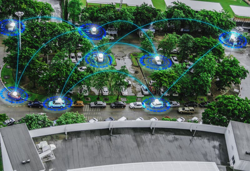 Benutzerschnittstellengraphik der Draufsicht futuristische, intelligenter Fahrzeugsteuer-Sensor GPS-Realzeitparkplatzkommunikatio stockbild Benutzerschnittstellengraphik der Draufsicht futuristische, intelligenter Fahrzeugsteuer-Sensor GPS-Realzeitparkplatzkommunikatio stockbild