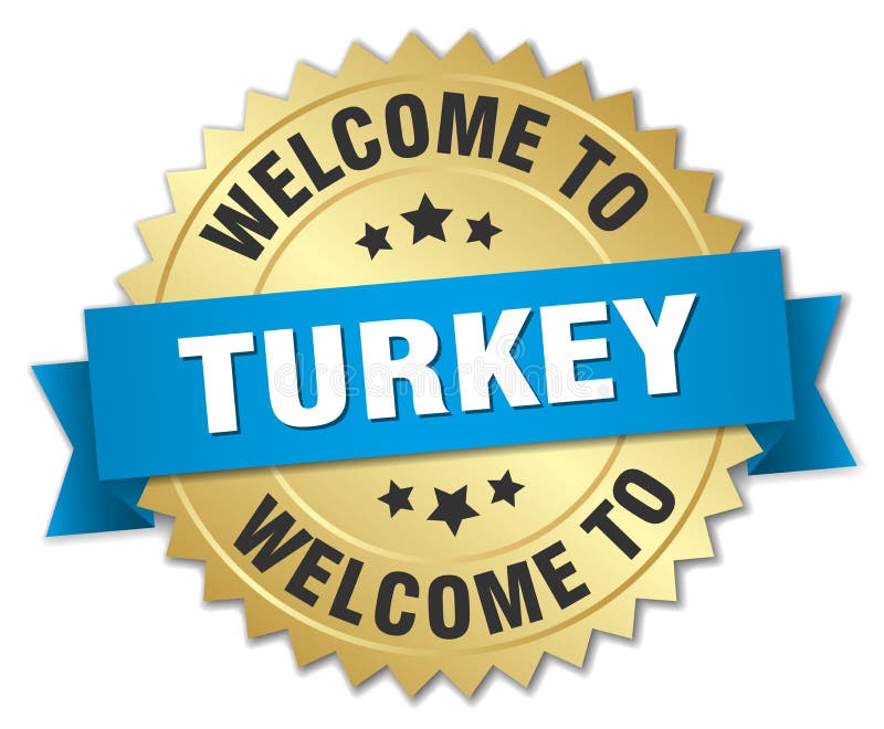 Benvenuto al distintivo della Turchia illustrazione di stock