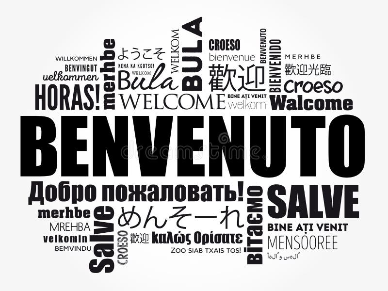 Benvenuto (Welcome in Italian) Word Cloud in Different Languages Stock  Illustration - Illustration of europe, education: 202785732