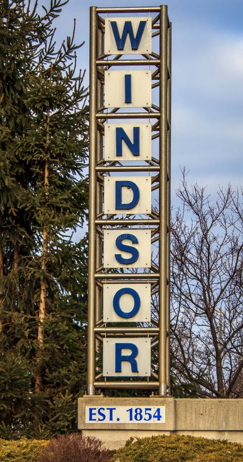 Benvenuto a Windsor EST 1854 fotografia stock