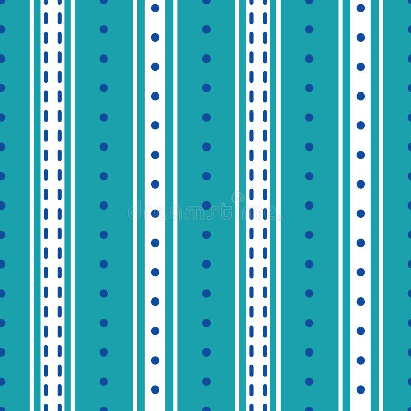Benzi vectoriale și fundal cu punct polka fără sudură. fundal alb-albastru aqua modern, cu dungă verticală royalty free illustration