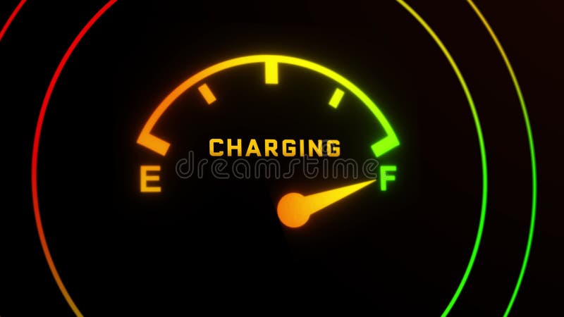 Benzinzähler Elektrische Kraftstoffanzeige Volle Animation Auf