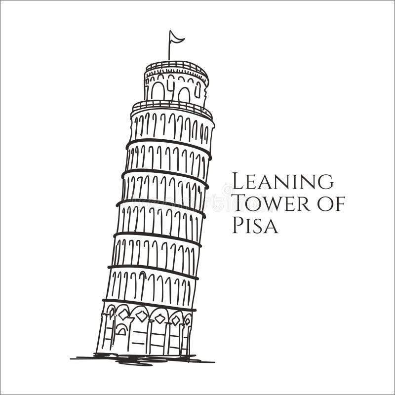 Benägenhettornet av pisa skissar vektorillustrationen vektor illustrationer Benägenhettornet av pisa skissar vektorillustrationen vektor illustrationer