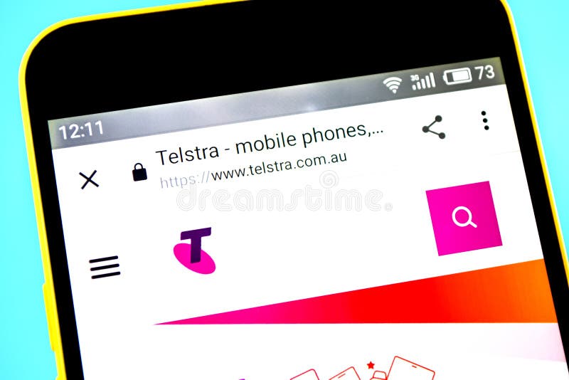 Berdyansk, Ucrânia - 14 de maio de 2019: Editorial ilustrativo do homepage do Web site de Telstra Logotipo de Telstra visível na imagens de stock royalty free Berdyansk, Ucrânia - 14 de maio de 2019: Editorial ilustrativo do homepage do Web site de Telstra Logotipo de Telstra visível na imagens de stock royalty free